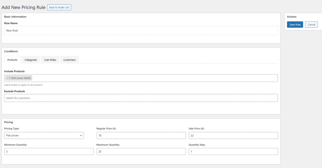 Creating Pricing Rules